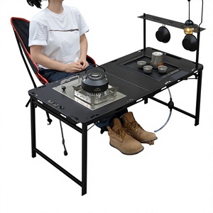 Nouvelle arrivée 2 unités de table IGT en aluminium tige hydraulique jambe semi-automatique dépliage Camping Barbecue Table de barbecue - Product Image 1
