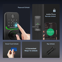 Serrure intelligente de sécurité Tuya Wifi avec mot de passe, carte RFID IC, poignée numérique TTlock, serrure de porte intelligente