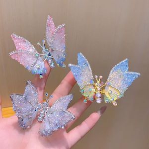 Barrette à cheveux papillon colorée en strass pour filles - <span class=keywords><strong>Coiffure</strong></span> de princesse ultra-ravissante avec frange latérale - Product Image 4