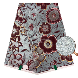 Nouveau Modèle 100 % Coton Batik Dobby Imprimés Wax Dorés Hollandais <span class=keywords><strong>Pagne</strong></span> Africain 6 Yards, Tissu pour <span class=keywords><strong>Pagne</strong></span> & Sac pour Fille & Garçon - Product Image 5