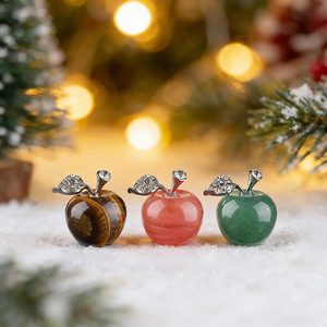 Prix d'usine, cristal poli pour la guérison énergétique et spirituelle, <span class=keywords><strong>améthyste</strong></span>, quartz rose, sculpture de pomme, artisanat pour la décoration de la maison - Product Image 1