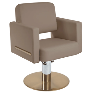 Fauteuil de <span class=keywords><strong>Barbier</strong></span> Doré en Cuir Beige Haute Densité - Mobilier de Coiffure Haut de Gamme pour Coiffeurs Exigeants - Product Image 4