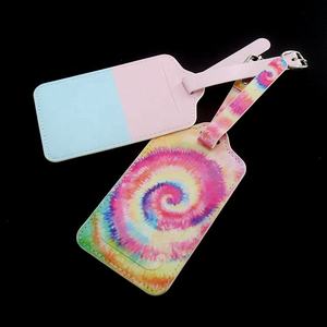 Étiquettes de bagages en cuir à motifs arc-en-ciel colorés, impression numérique personnalisée, pour <span class=keywords><strong>voyage</strong></span>, vente en gros - Product Image 5