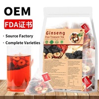 Sachets de tisane aux herbes mélangées Ginseng Cinq Huit Dix Trésors, Mélange d'herbes naturelles pour le bien-être, Fourniture directe usine, Faible MOQ, Boîte personnalisable avec logo