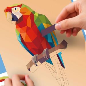 Kids Birthday Gift Boys Girls Book Craft 3D Geometric Animals Sticker by Number - Product Image 2