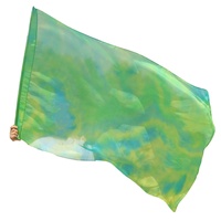 Drapeaux de culte en soie Nayaking avec tiges flexibles, bannière en soie translucide fluide et légère, peinte à la main