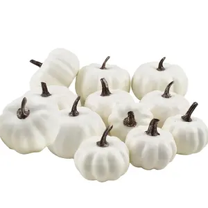 Artificial Mini white Pumpkin for Home/Wedding Thanksgiving/Halloween/Party Decoration 12PCS