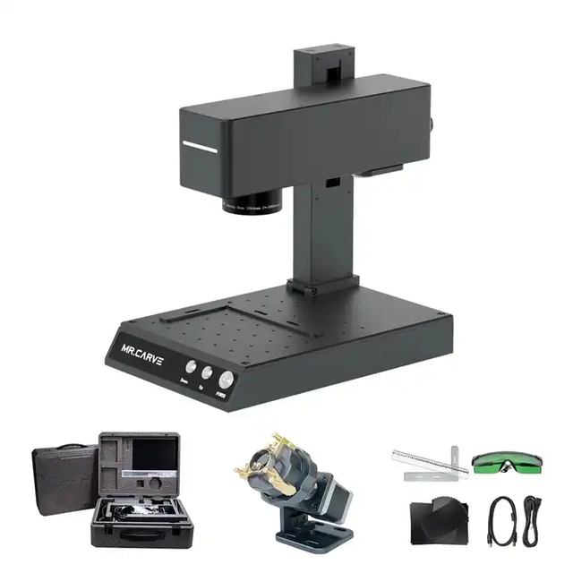 DAJA MR CARVE M4 Laser Printer Machine Mini Fiber Laser Printer Portable Laser Marking Printer for All Metals and Non-metal
