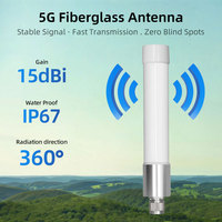 Antenne extérieure 5G LTE 698-3800 MHz ultra large bande N-Femelle 10dBi à gain élevé omnidirectionnelle en fibre de verre, prise en charge OEM personnalisée