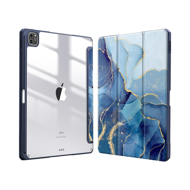 Hard Acrylic Case for iPad Pro 12.9 Inch 6th Generation 2022 -2018 & iPad case Air 13inch 2025/2024 Built-in Pencil Holder Cover