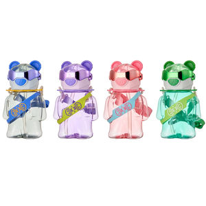 Orso <span class=keywords><strong>con</strong></span> <span class=keywords><strong>occhiali</strong></span> shinning bottiglia d'acqua <span class=keywords><strong>con</strong></span> funzione di paglia e tracolla - Product Image 5