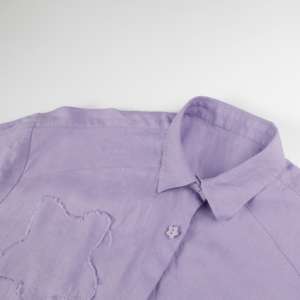 Camicie da <span class=keywords><strong>Donna</strong></span> di Alta Qualità con Maniche Lunghe, Vestibilità Ampia e Patchwork Viola - Product Image 3