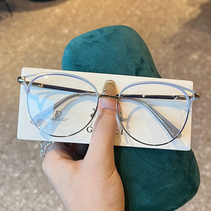 Qianai – lunettes en métal pour femmes, montures anti-lumière bleue, lentilles Ac, taille moyenne, design ovale, R1 1066 - Product Image 5
