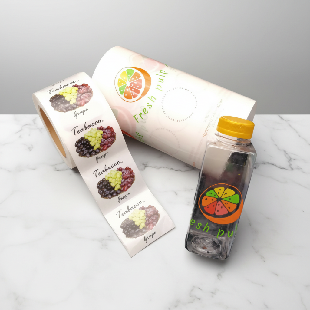 Customized Waterproof and High-temperature Resistant Adhesive Labels for Juice Bottles and Beverage Packaging