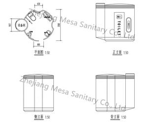 Wc público al aire libre Control inteligente Cabina de inodoro de ducha portátil y contenedor de Ducha - Product Image 6