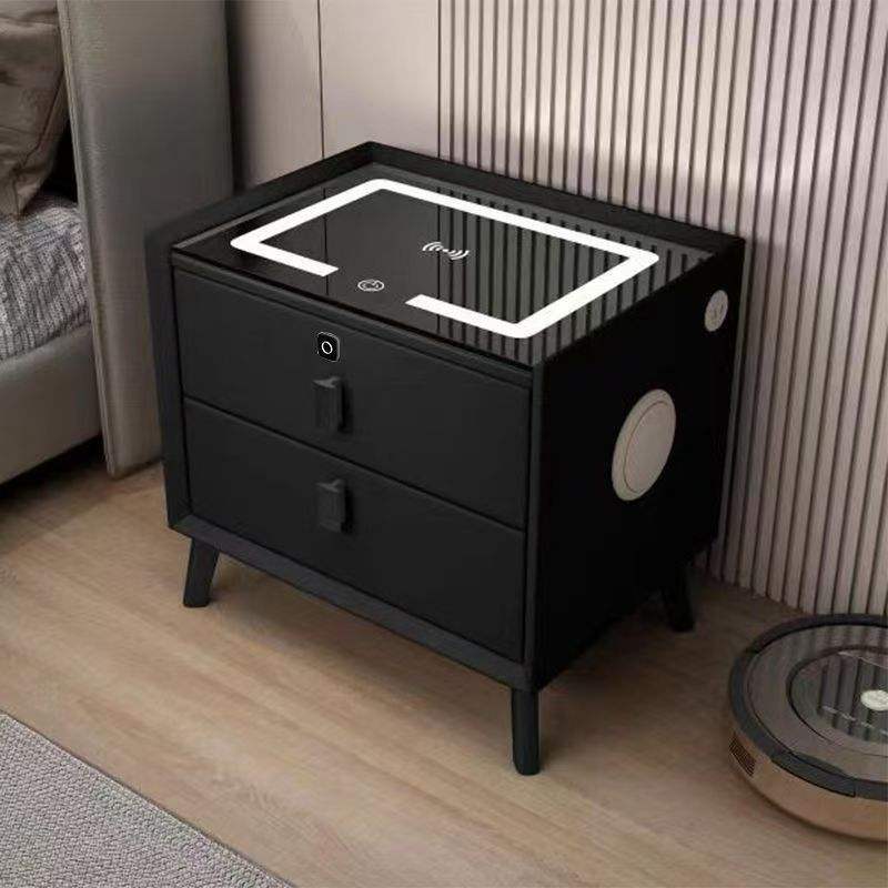 Black with wireless charger + three-color light + USB