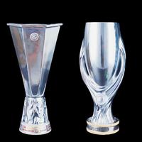 Trophée de football européen personnalisé en usine, artisanat métallique avec base en forme de drapeau, OEM/ODM disponible pour les compétitions sportives internationales