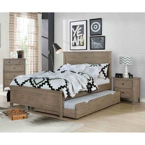 <b>Full</b> Size <b>Bed</b> With Trundle 2 Nightstands Warm Gray Wood Grain Bedroom Furniture <b>Set</b> - Product Image 2