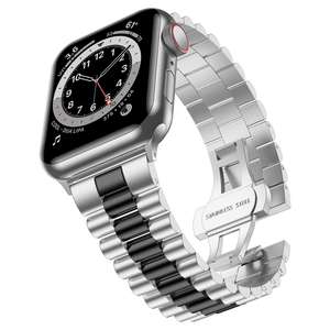 <span class=keywords><strong>Jubilee</strong></span> – Bracelet de montre en métal en acier inoxydable pour Apple Watch, avec boucle déployante papillon, lien pour Apple Watch - Product Image 6