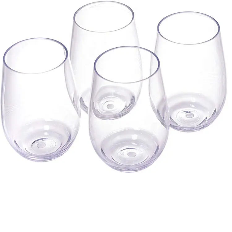 Drinking Glassware Set, Fun Party Entertainment Dining Beverage Cups Stemless Glasses