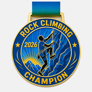 Médaille personnalisée en alliage de zinc doré pour le tir à l'arc, la danse, les sports d'escalade, avec logo et motif sur mesure - Product Image 1