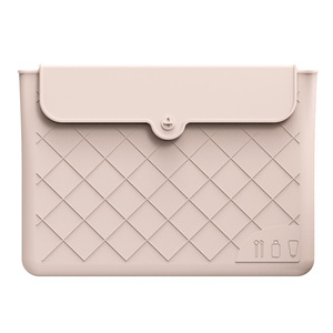 Silicone Cosmetic Bag Diamond Lattice Medium Size Multi Function Organizer <b>For</b> Travel <b>Makeup</b> <b>Storage</b> - Product Image 5