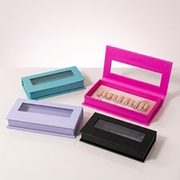 Cajas de cartón reciclables para embalaje a presión de uñas personalizadas al por mayor con inserto de ventana transparente para uñas postizas