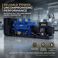 Groupe électrogène diesel mobile de secours SPM THLM480 200-1200 kW triphasé refroidi par eau, démarrage électrique 24 V CC, châssis ouvert, silencieux