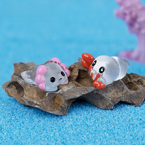 KI huacui Animales marinos: Pulpo pequeño, <span class=keywords><strong>león</strong></span> marino, escorpión, cangrejo ermitaño, decoración de paisaje para acuario DIY, mini adornos - Product Image 3