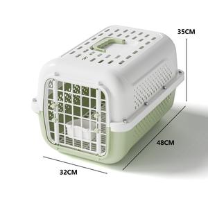 Toptan taşınabilir açık seyahat köpek kafesi <span class=keywords><strong>Metal</strong></span> evcil hayvan taşıyıcı kedi ve küçük hayvanlar için plastik tepsi ile - Product Image 4