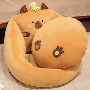 Hot Sales Capivara Half-pack Almofada Soft Preguiçosa Sofá Animal Almofada Recheada Sala de estar Sofá Preguiçoso Cadeira - Product Image 1