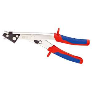 KNIPEX - 90 55 280 Sheet Metal <b>Nibbler</b> nickel plated, handles with multi-component grips - EAN 4003773026730 PLIERS AND CUTTERS - Product Image 1