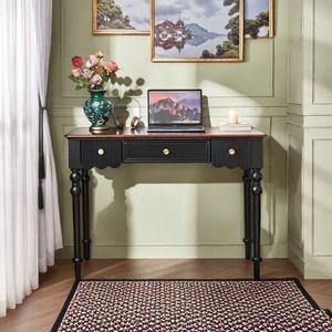 French Style Solid Wood <b>Desk</b> With Drawers Makeup Vanity <b>Study</b> Table Office Furniture - Product Image 1