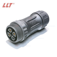 LLT M45 4 Pin IP68 Aviation 50A 70A 80A Prise industrielle circulaire Connecteur étanche à courant élevé