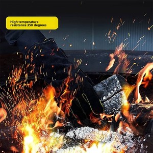 Guanti in pelle di vacchetta per Barbecue all'aperto a lungo stile guanti termoisolanti protezione lavoro saldatrici caratteristica termica - Product Image 6