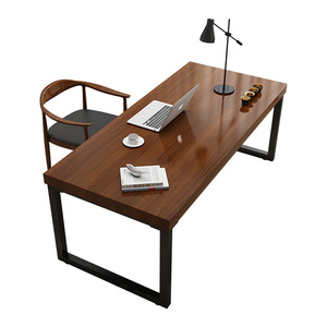 Nordic-style Solid Wood Office <strong>Desk</strong> Large Computer <strong>Desk</strong> for Home Use Bedroom Metal <strong>Long</strong> Table - Product Image 5