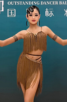 Costume de danse latine professionnel Vennystyle - Tenue de scène haut de gamme à franges pour filles et adultes