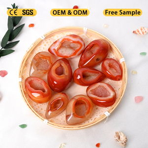 بيع بالجملة لحجر العقيق الأحمر الطبيعي على شكل بيضة للشفاء والديكور المنزلي - Product Image 2