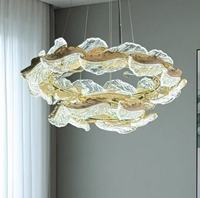 Suspension LED Circulaire Minimaliste Moderne Bartol, Motif Floral Sculpté, Style Restaurant Français, en Fer et Acrylique, Haute Luminosité, Garantie 3 Ans