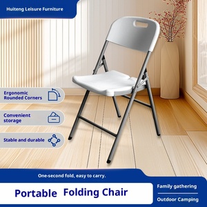 Modern Outdoor Plastic <strong>Folding</strong> <strong>Chair</strong>-School Office Training Computer <strong>Chair</strong> <strong>White</strong> Home Leisure Backrest Villa Living Room - Product Image 4