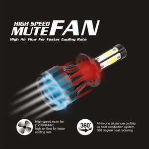 Nhà Máy Bán Chạy Đèn Led <span class=keywords><strong>X7</strong></span> H4 Đèn Pha LED 4 Mặt Bóng Đèn Pha Led COB <span class=keywords><strong>X7</strong></span> X6 6000K 8000LM H4 H7 H11 - Product Image 4
