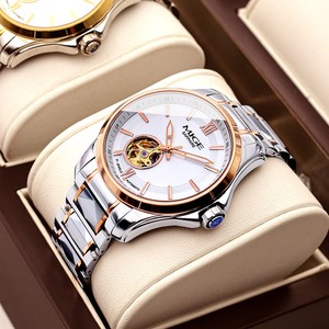 Reloj Mecánico Analógico para Hombre Mige Luxury Gold, Acero Inoxidable 316L, Cristal de Zafiro, Elegante Diseño Calado, Automático - Product Image 5