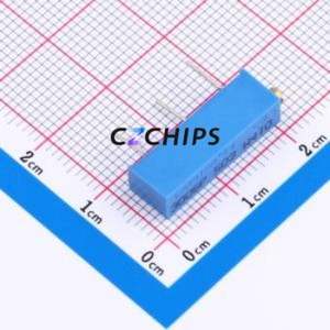 ตัวต้านทาน/โพเทนชิโอมิเตอร์แบบปรับได้สำหรับ3006P-503ผ่านชิ้นส่วนรู (THT)-3P, ตัวต้านทาน6.5x4.9มม. 50Kohm 10% 750 250mw ppm. - Product Image 1