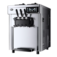 Machine à glace molle commerciale de comptoir entièrement automatique Dongbei, petite machine à sundae avec pré-refroidissement, en acier inoxydable, contrôle par écran tactile