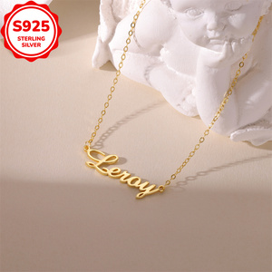 Source Usine Recruter <span class=keywords><strong>Agent</strong></span> Personnalisé Bijoux Plaqué Or 925 Sterling Silver Nom Plaque Collier pour Memorial Day - Product Image 1