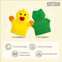 Gant de douche à récurer pour bébé animal de dessin animé Gants de bain de massage pour spa Gants exfoliants