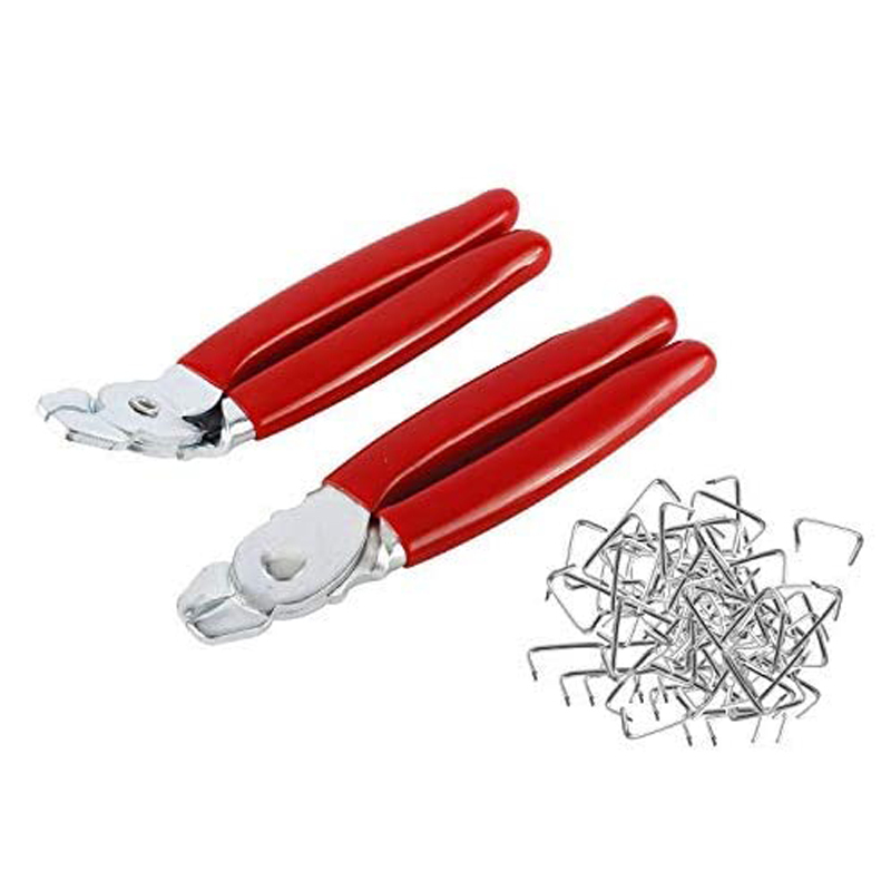 Hog Ring Pliers Kit With 150 Galvanized Rings – Upholstery Installation Tool For Cages, Fencing & Netting
