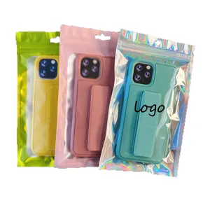 Sacchetto di plastica su ordinazione della cassa del telefono dei sacchetti di imballaggio di plastica riutilizzabili della stagnola rosa di qualità superiore