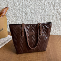 Sac fourre-tout matelassé en PU pour femme avec poignées, grand sac à main à bandoulière pour les trajets quotidiens
