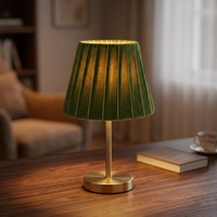 Abat-jour en tissu velours vert pour lampes de table LED, style européen modulable avec design à nœud pour la décoration de la maison et des hôtels